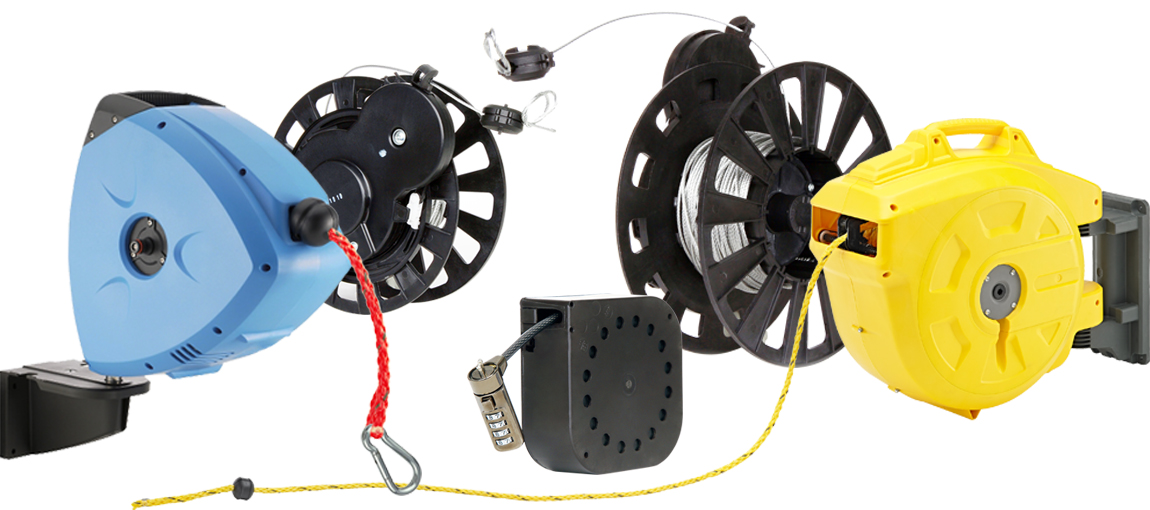 Selection of different rope rewinders