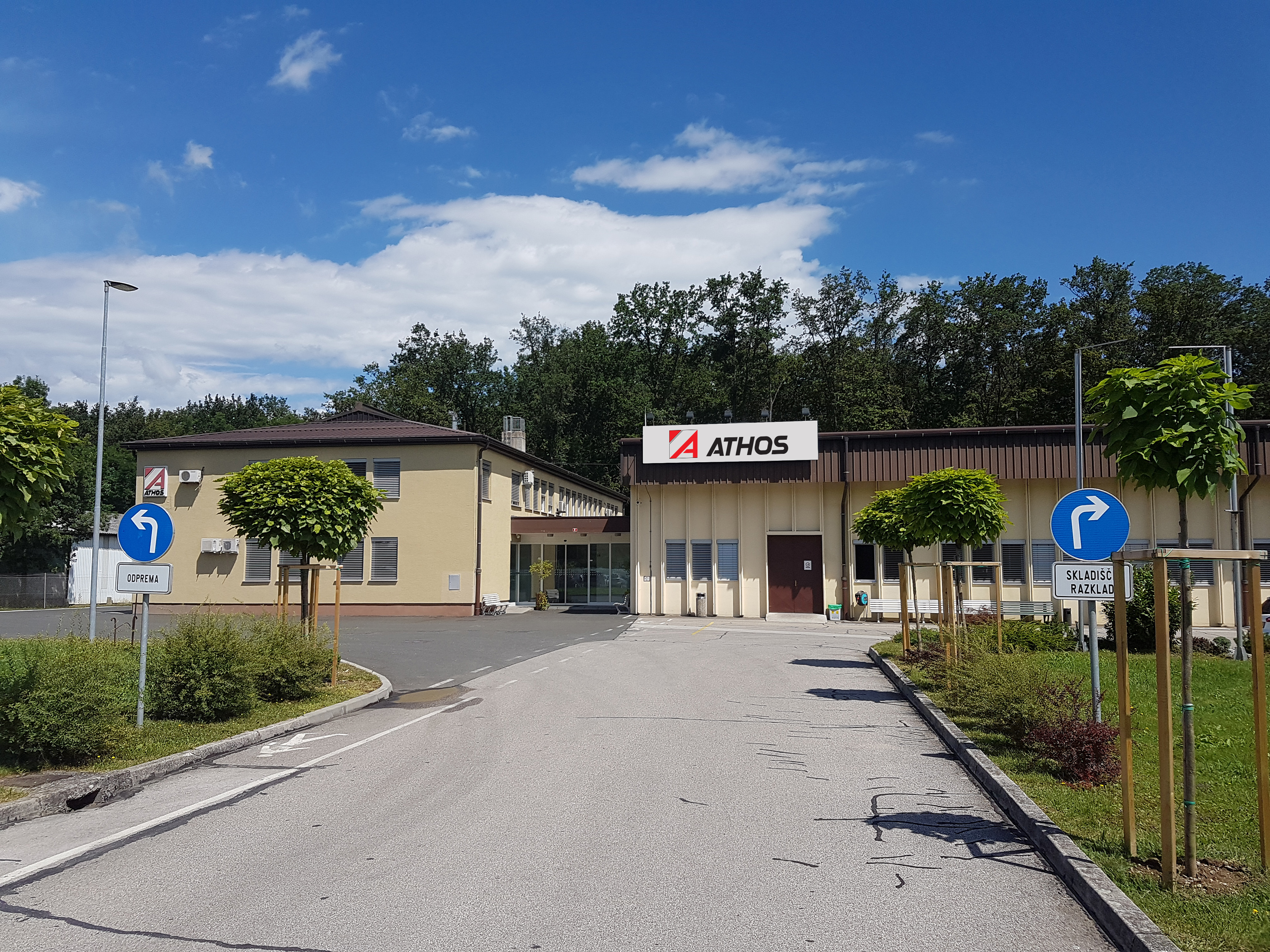 ATHOS company building Slovenia with driveway
