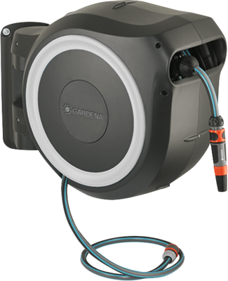 Hose rewinder with hose